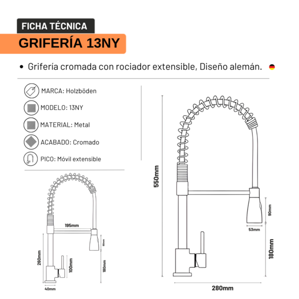 Griferia Cocina Gourmet Premium Flexible 360° - Imagen 2