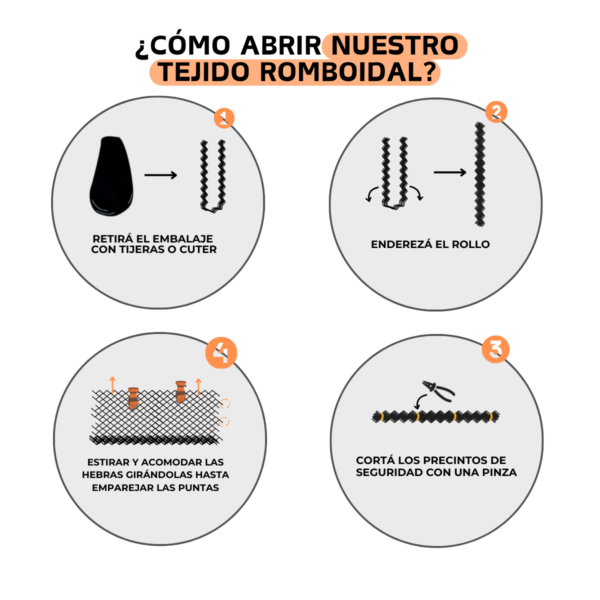 Tejido Romboidal 1,50 Metros - Calibre 16 - Abertura 3" - Imagen 3