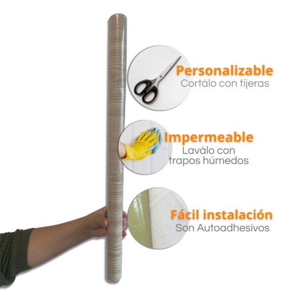 Papel vinilo autoadhesivo en rollo Simil Madera - Imagen 5