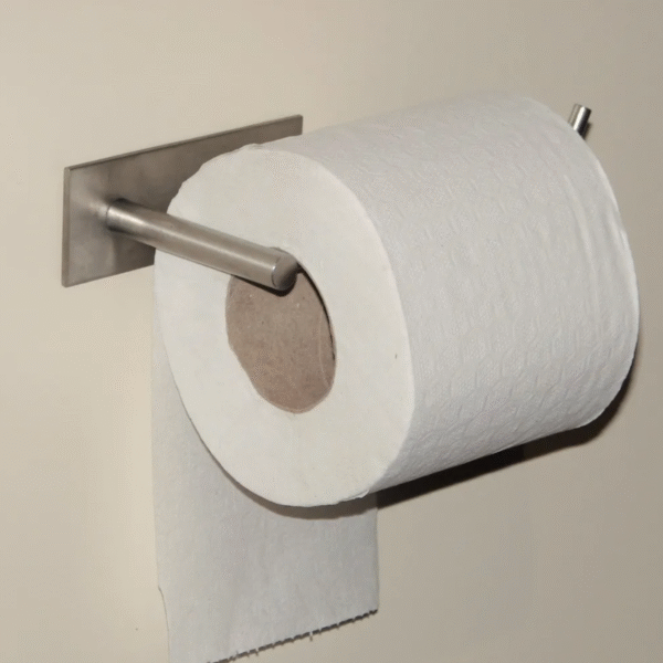 Porta Papel higiénico de Acero inoxidable Autoadhesivo - Imagen 2