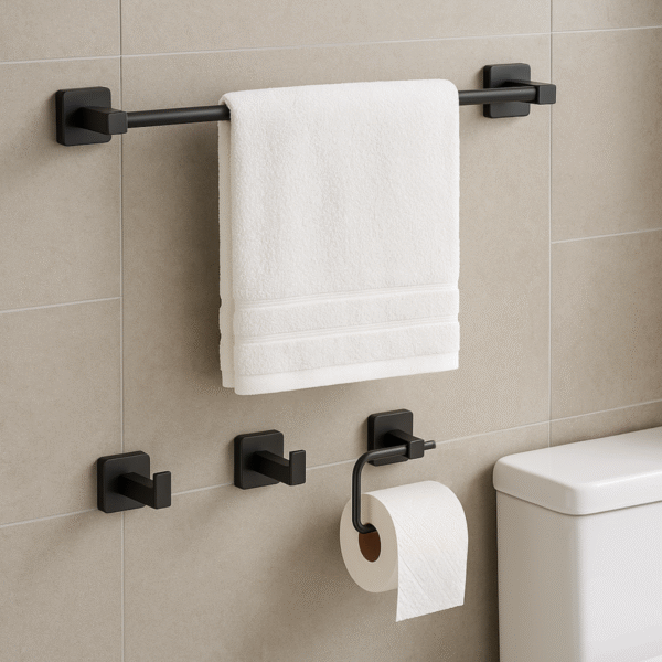 Kit Cubo Accesorios de baño negro - Imagen 2
