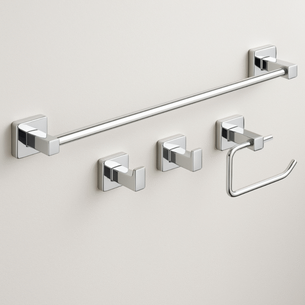 Kit Cubo Accesorios de baño cromado - Imagen 4