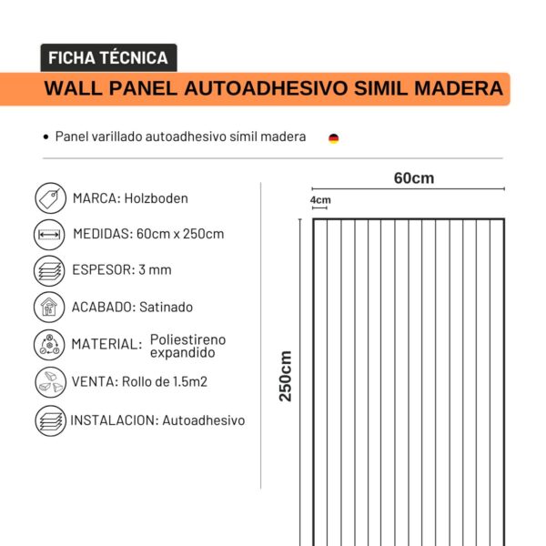 Wall Panel Autoadhesivo Simil Madera Roble - Imagen 7